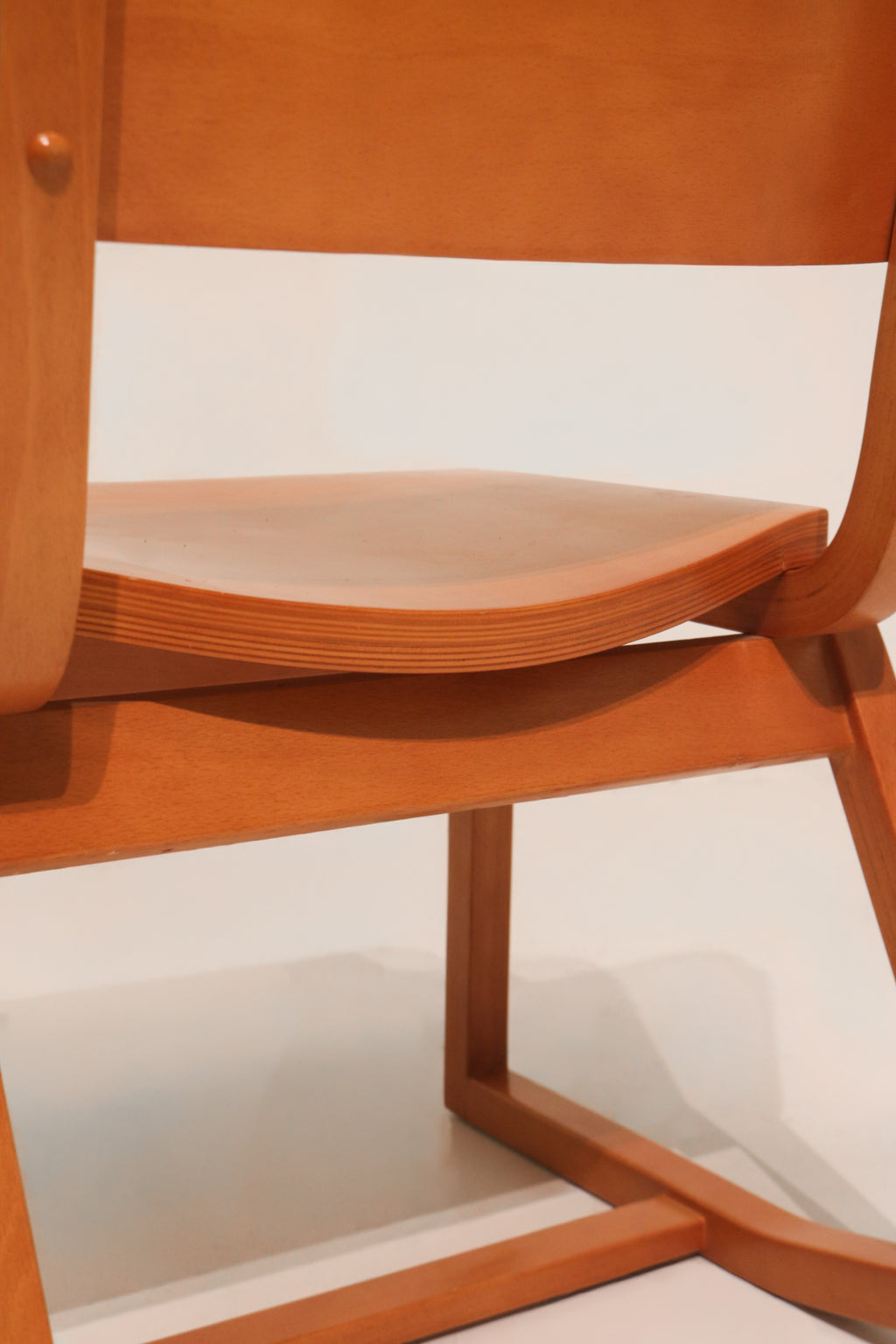 Set Of 4 Hardwood Plywood Campus Dining Chairs