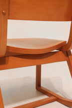 Set Of 4 Hardwood Plywood Campus Dining Chairs