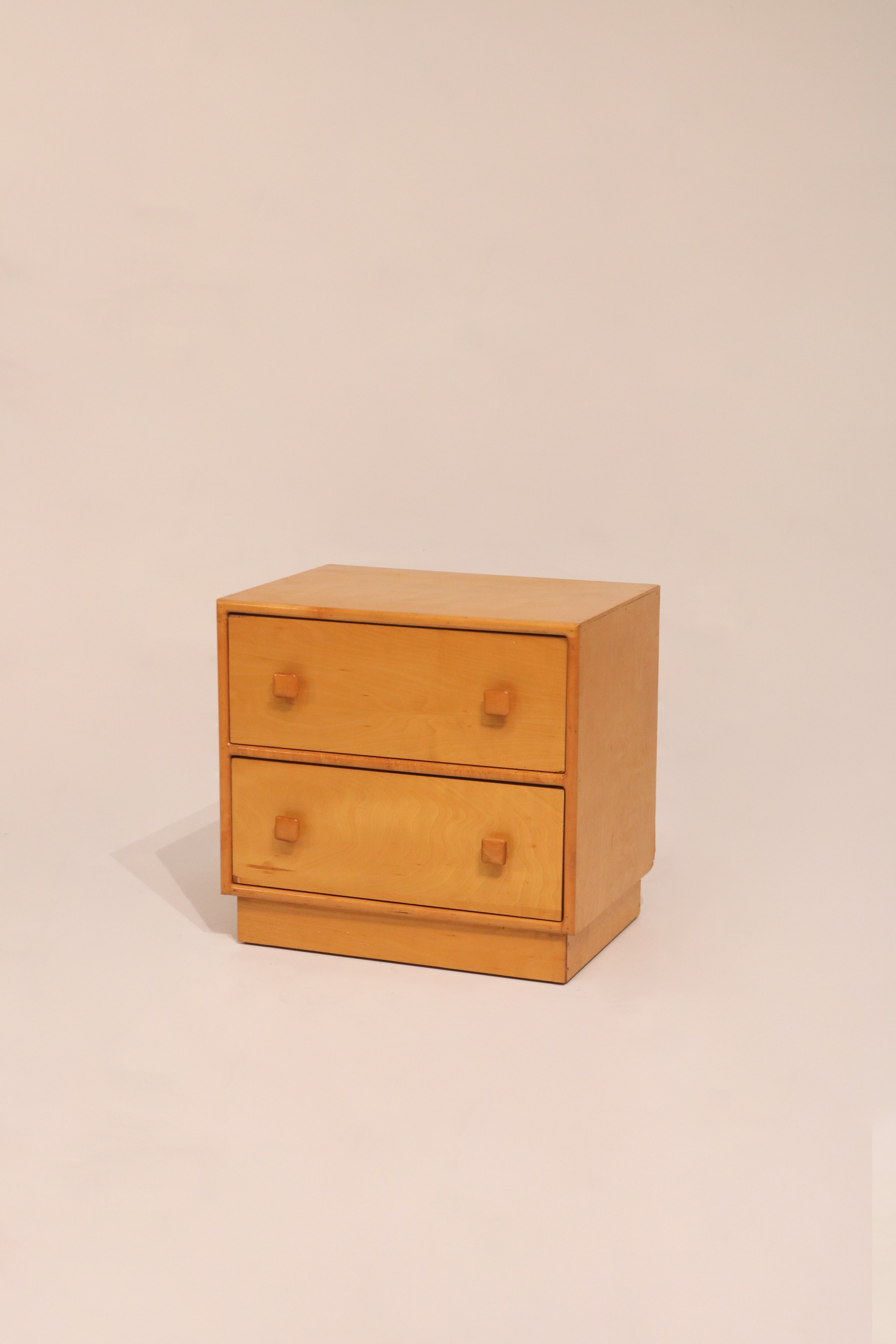 Vintage Oak Wood Bedside Table Nightstand