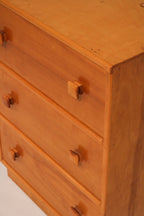 Vintage Set Of Small Oak Desk And Wooden Woven Chair