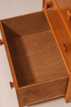 Vintage Set Of Small Oak Desk And Wooden Woven Chair