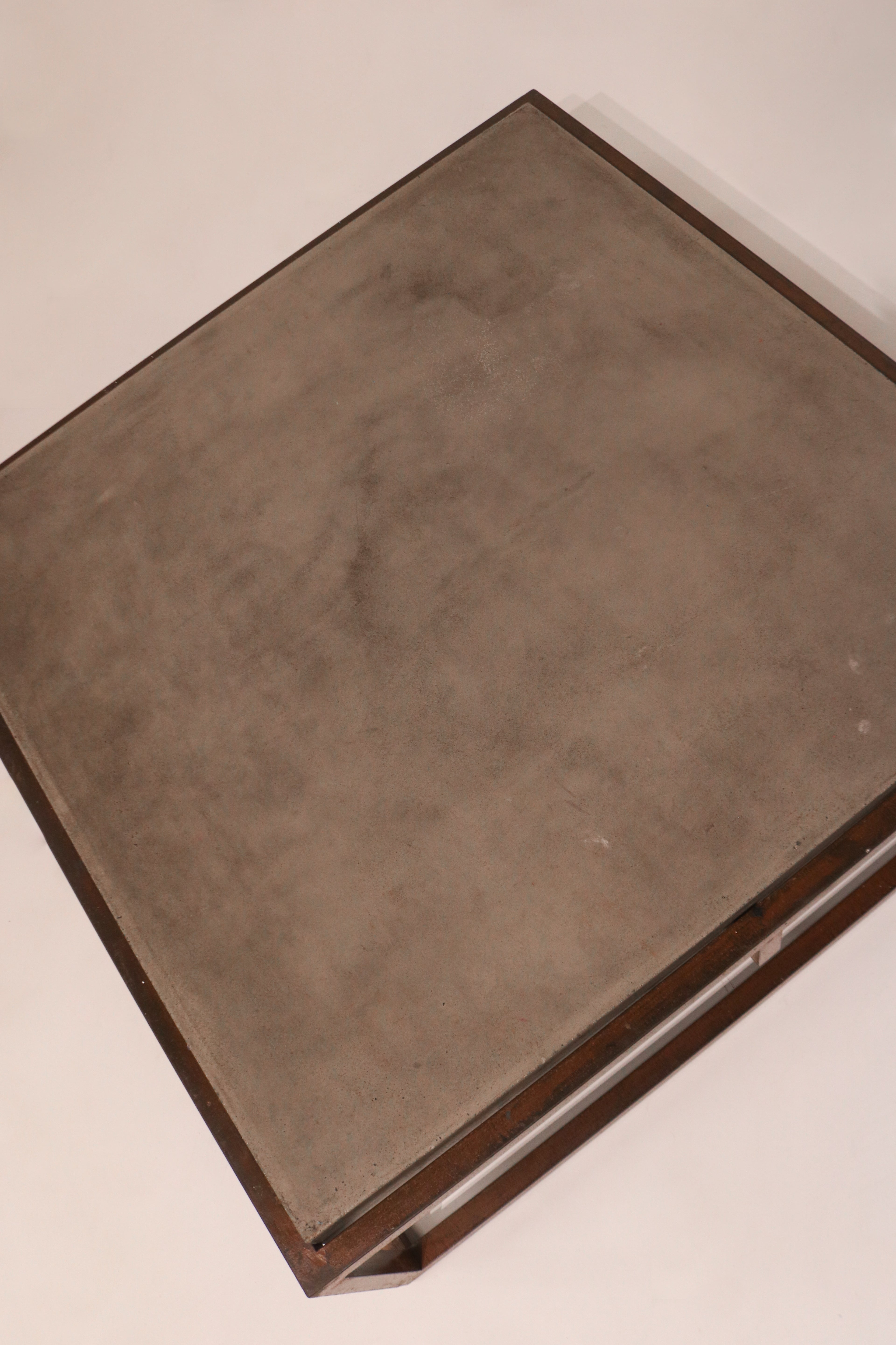 Industrial Concrete And Metal Coffee Table