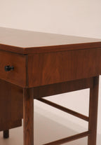 Mid Century Modern Walnut Wood Desk By Stanley