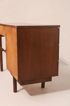 Mid Century Modern Walnut Wood Desk By Stanley