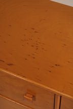 Vintage Oak Wood Lowboy 6 Drawers Dresser