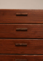 Vintage Mcm Solid Walnut Wood Highboy Dresser Chest Of Drawers