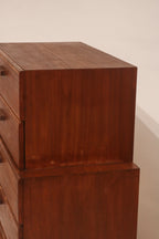 Vintage Mcm Solid Walnut Wood Highboy Dresser Chest Of Drawers