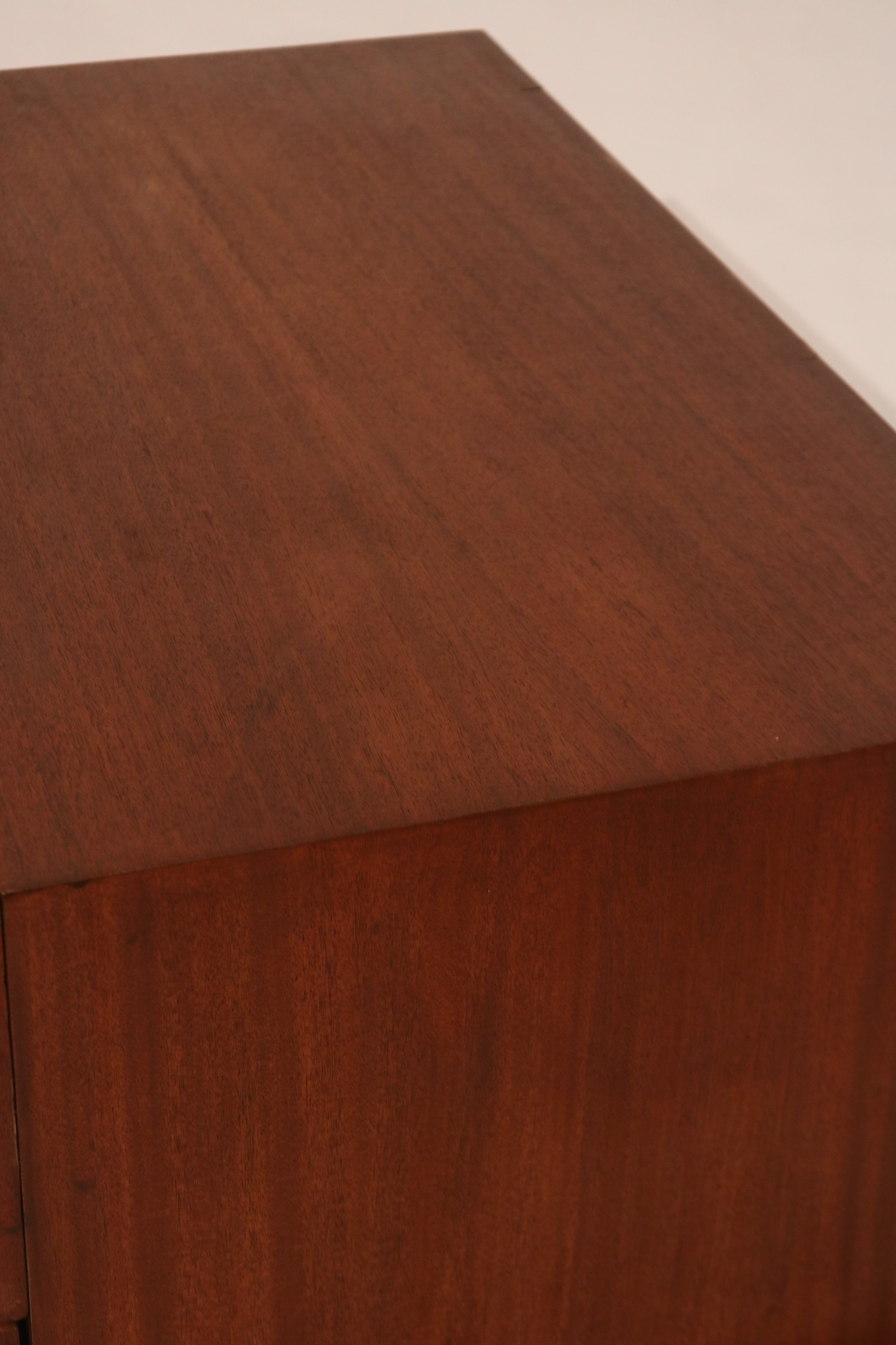 Vintage Mcm Solid Walnut Wood Highboy Dresser Chest Of Drawers