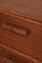 Vintage Mcm Solid Walnut Wood Highboy Dresser Chest Of Drawers