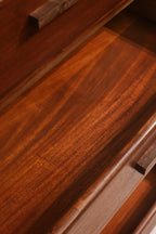 Vintage Mcm Solid Walnut Wood Highboy Dresser Chest Of Drawers