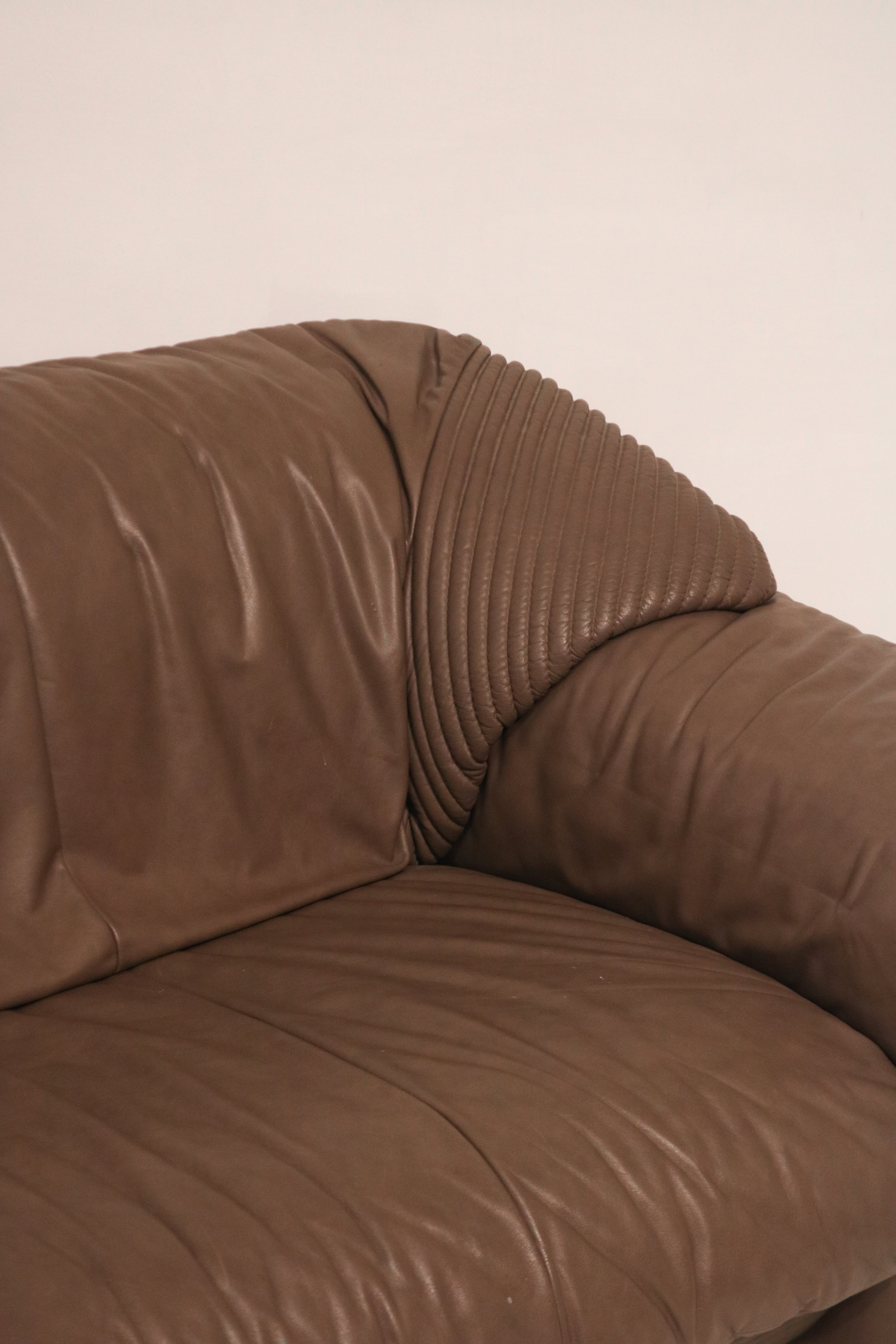 Vintage Leather Loveseat Sofa Couch