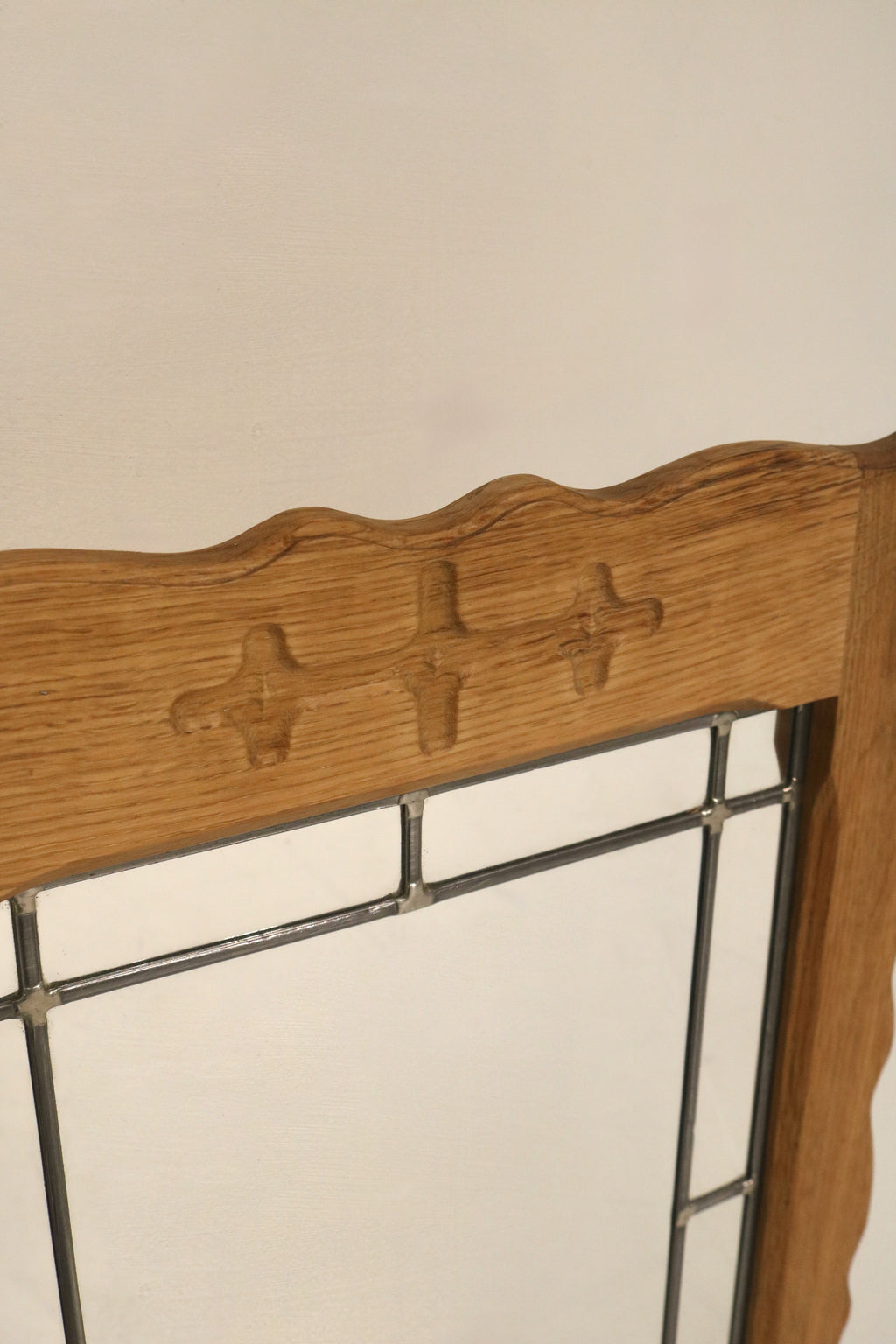 Vintage Danish Oak Wall Mirror Henning Kjaernulf