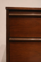 Mid Century Modern Walnut Chest Of Drawer Dresser By Bassett
