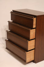 Mid Century Modern Walnut Chest Of Drawer Dresser By Bassett