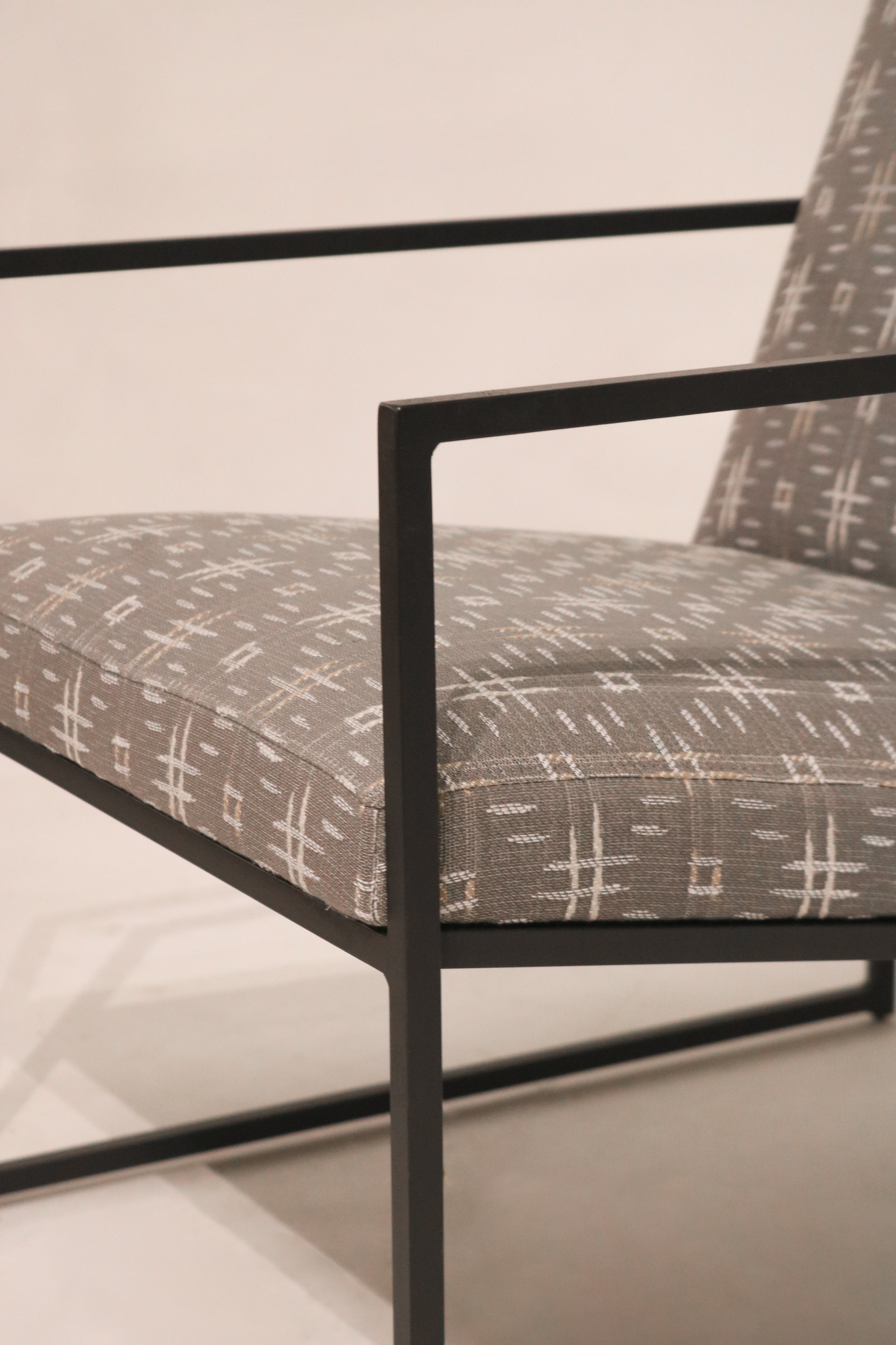 Room & Board Modern Accent Chair Metal Frame Fabric Seat