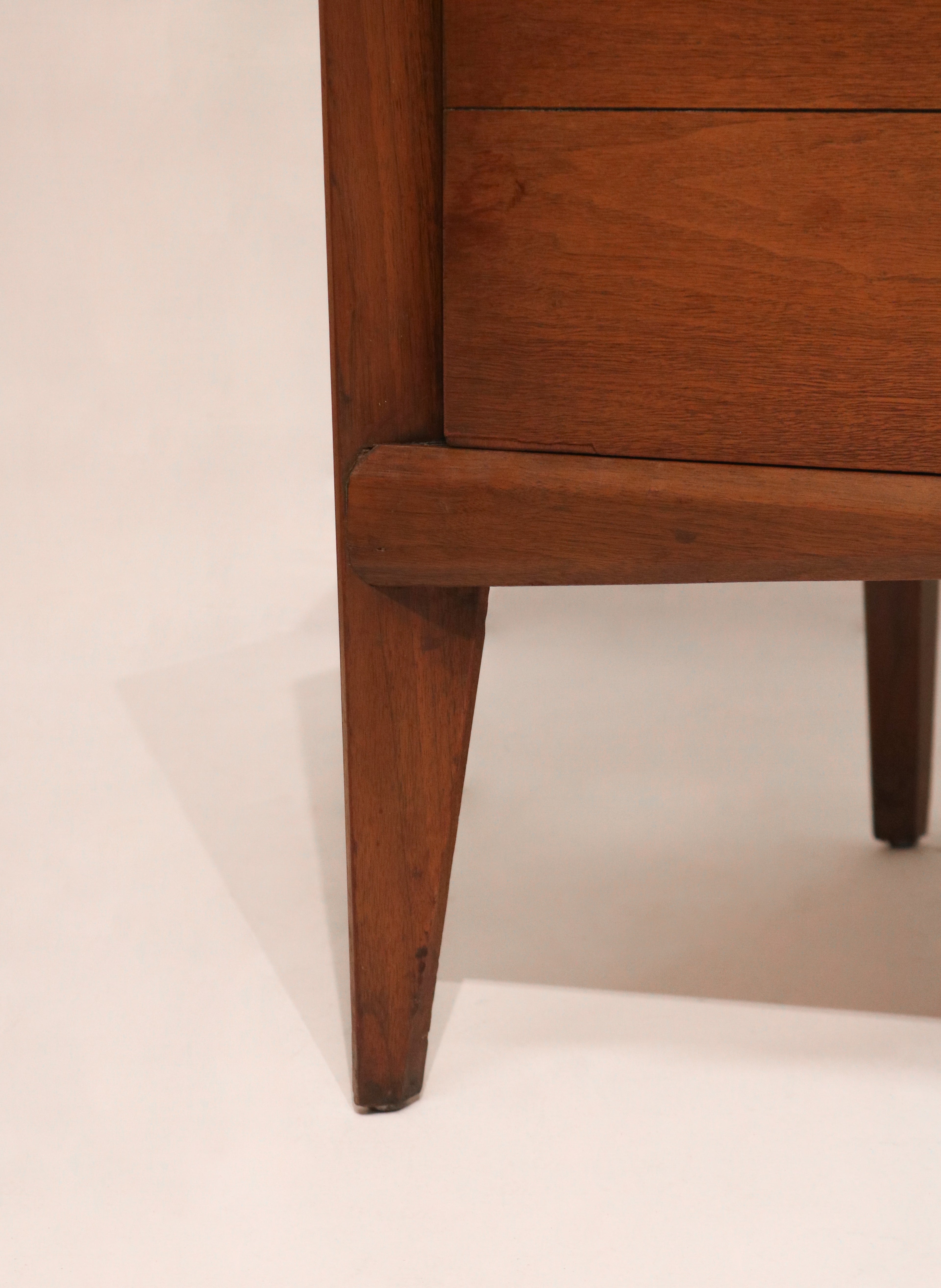 Mid Century Modern Walnut Wood Curved Long 9 Drawers Dresser By Unagusta