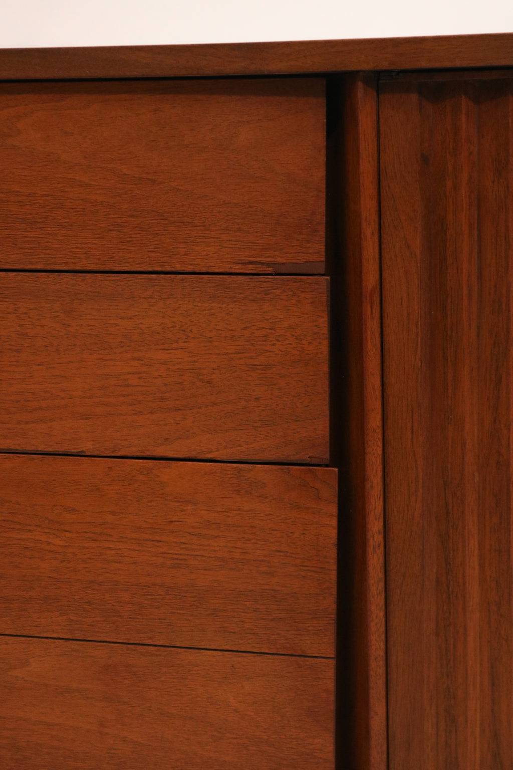 Mid Century Modern Walnut Wood Curved Long 9 Drawers Dresser By Unagusta