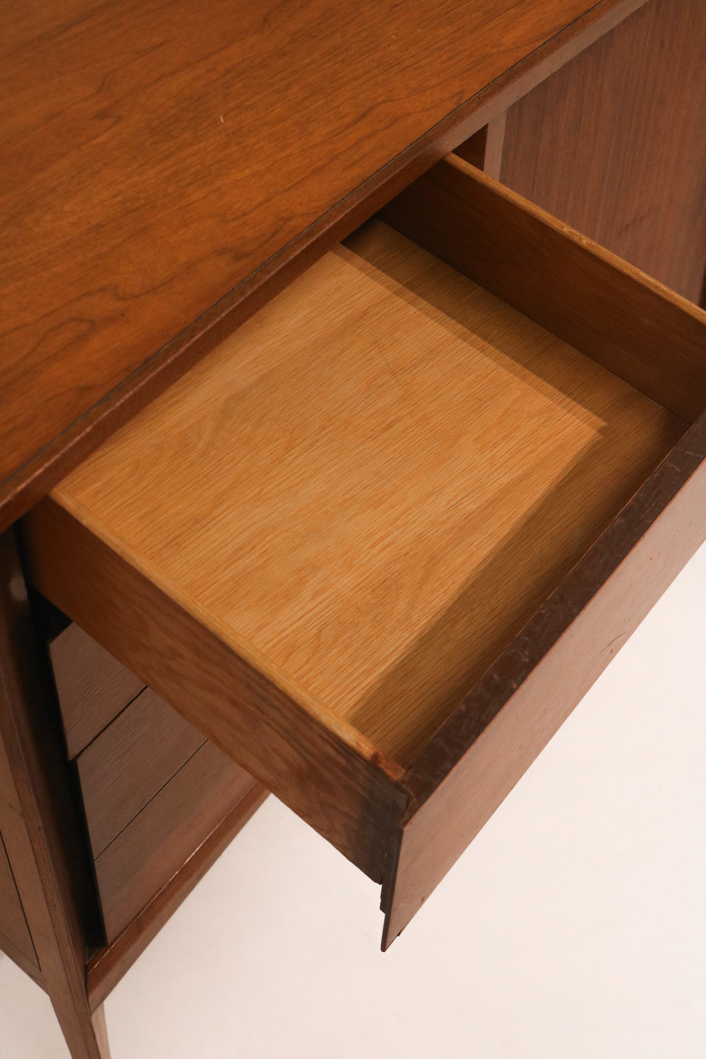 Mid Century Modern Walnut Wood Curved Long 9 Drawers Dresser By Unagusta