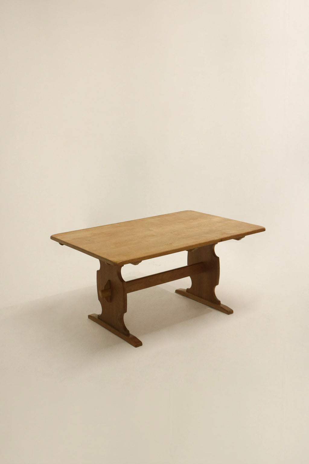 Vintage Kjaernulf Danish Solid Oak Wood Extendable Dining Table