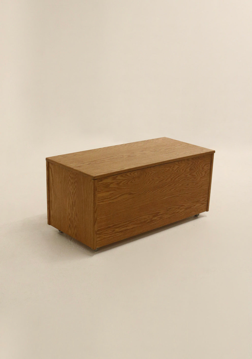Oak Wooden Storage Cabinet Chest Caster Wheels On The Base