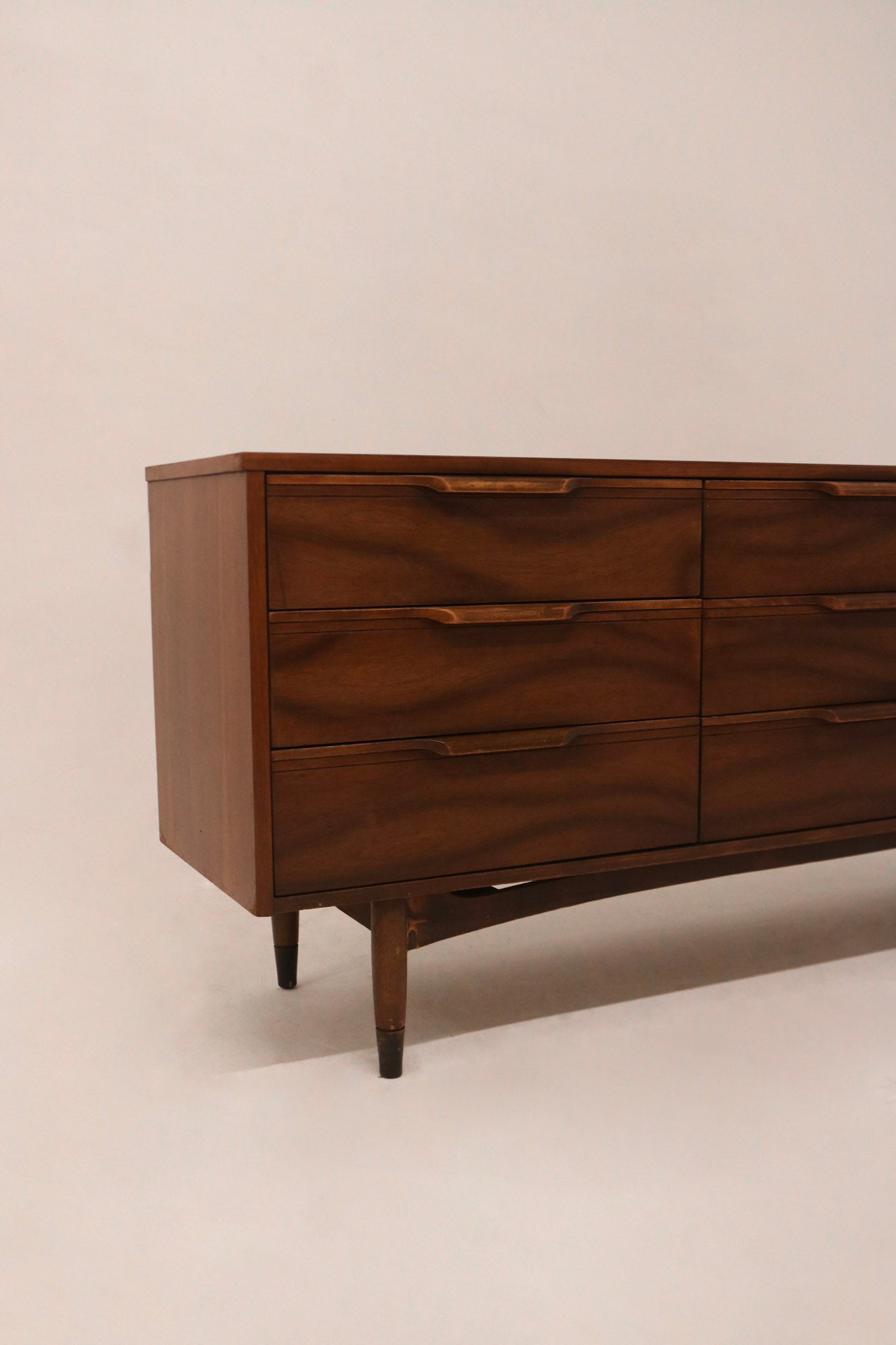 Mid Century Modern Dresser Mcm Walnut Wood 9 Drawers