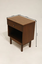 Vintage Mcm Walnut Wood Nightstand Bedside Table