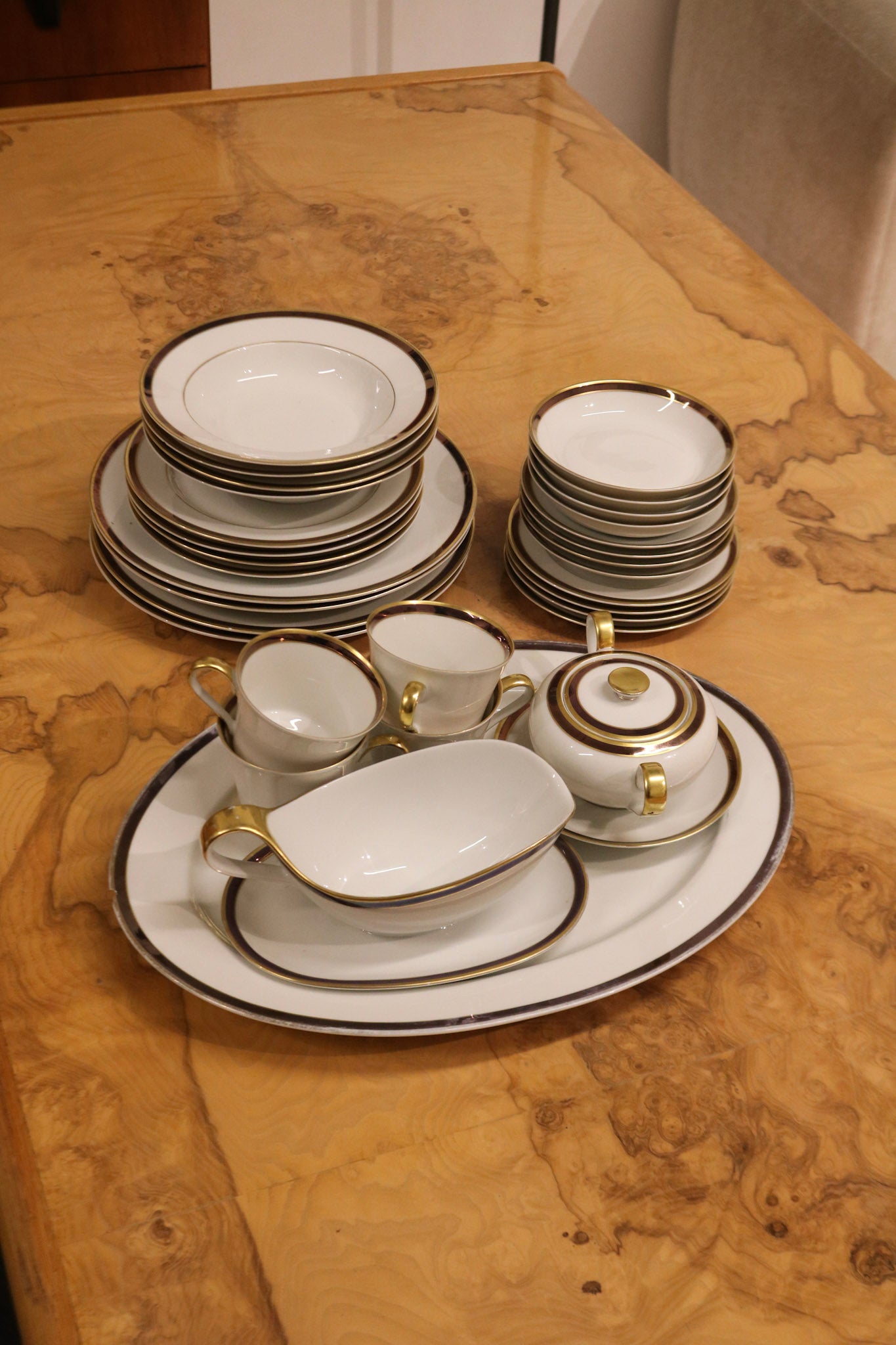 Set Of 31 Porcelain Dining Plates Dishes And Coffee Cups By Heinrich & Co.