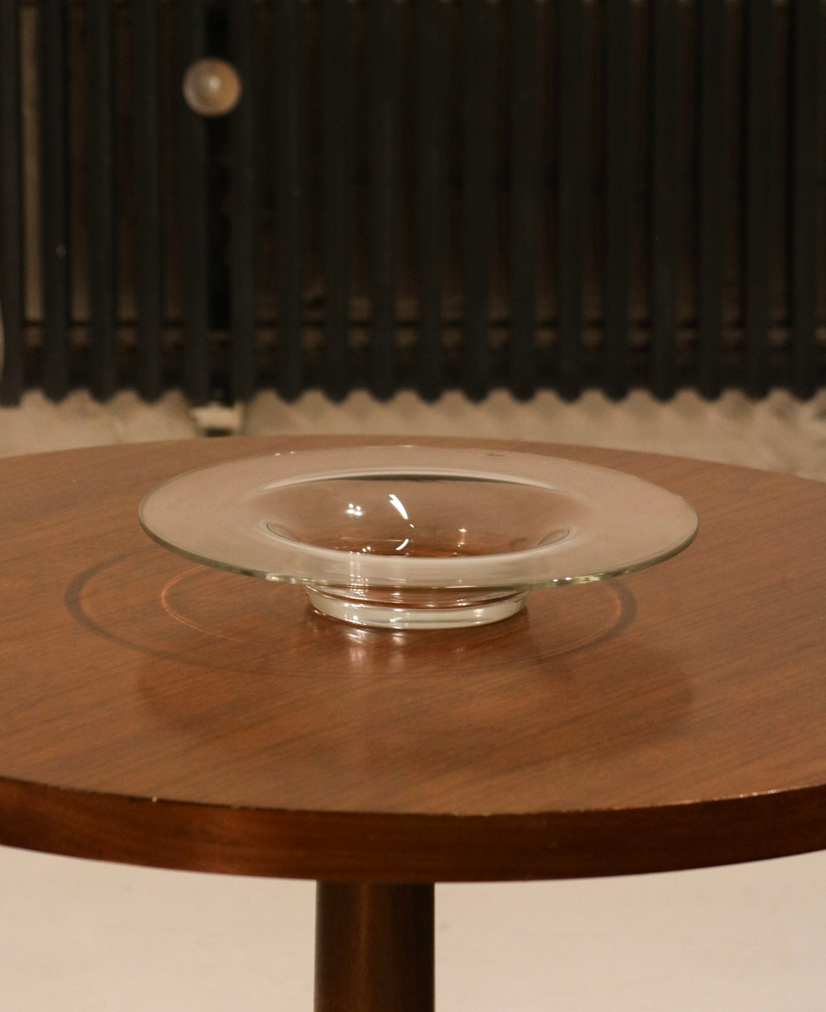 Vintage Italian Glass Large Centerpiece Bowl Glass Plate