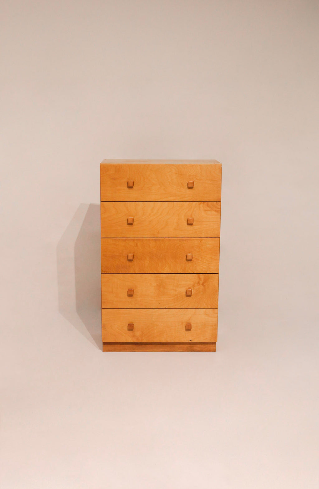 Vintage Oak Wood Highboy 5 Drawers Dresser