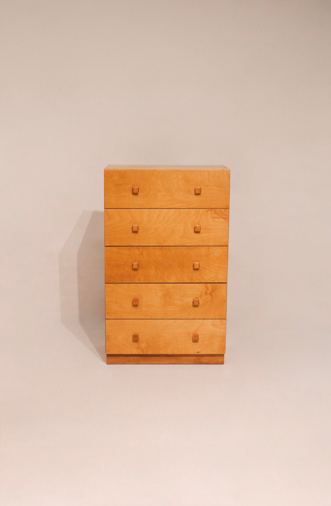 Vintage Oak Wood Highboy 5 Drawers Dresser