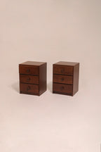 Vintage Mcm Solid Wood Walnut Nightstands Or Bedside Tables