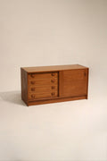 Danish Mid-Century Modern Teak  Storage Credenza By Domino Mobler