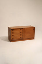 Danish Mid-Century Modern Teak  Storage Credenza By Domino Mobler
