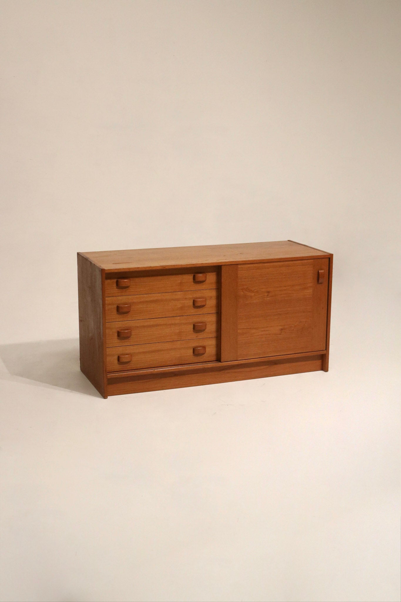 Danish Mid-Century Modern Teak  Storage Credenza By Domino Mobler