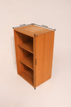 Mcm Solid Oak Wood Bookcase With Adjustable Shelves And Mirrored Back