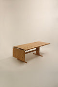 Vintage 1970s Danish Solid Wood Pine Extendable Dining Table