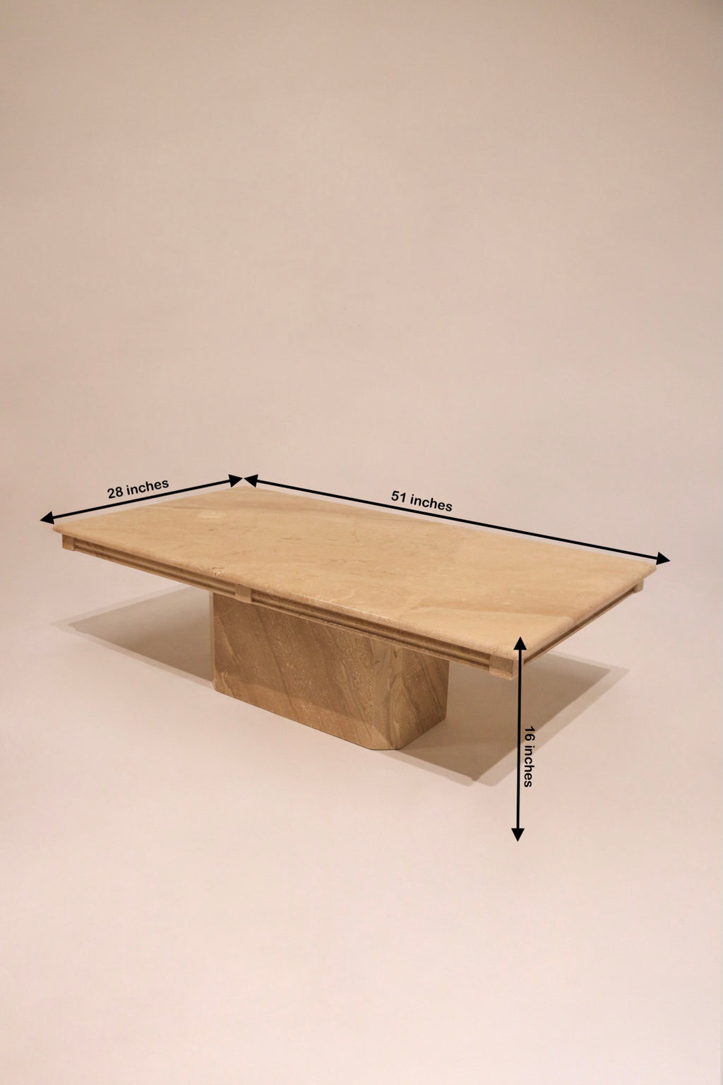 Vintage Italian Solid Marble Coffee Table