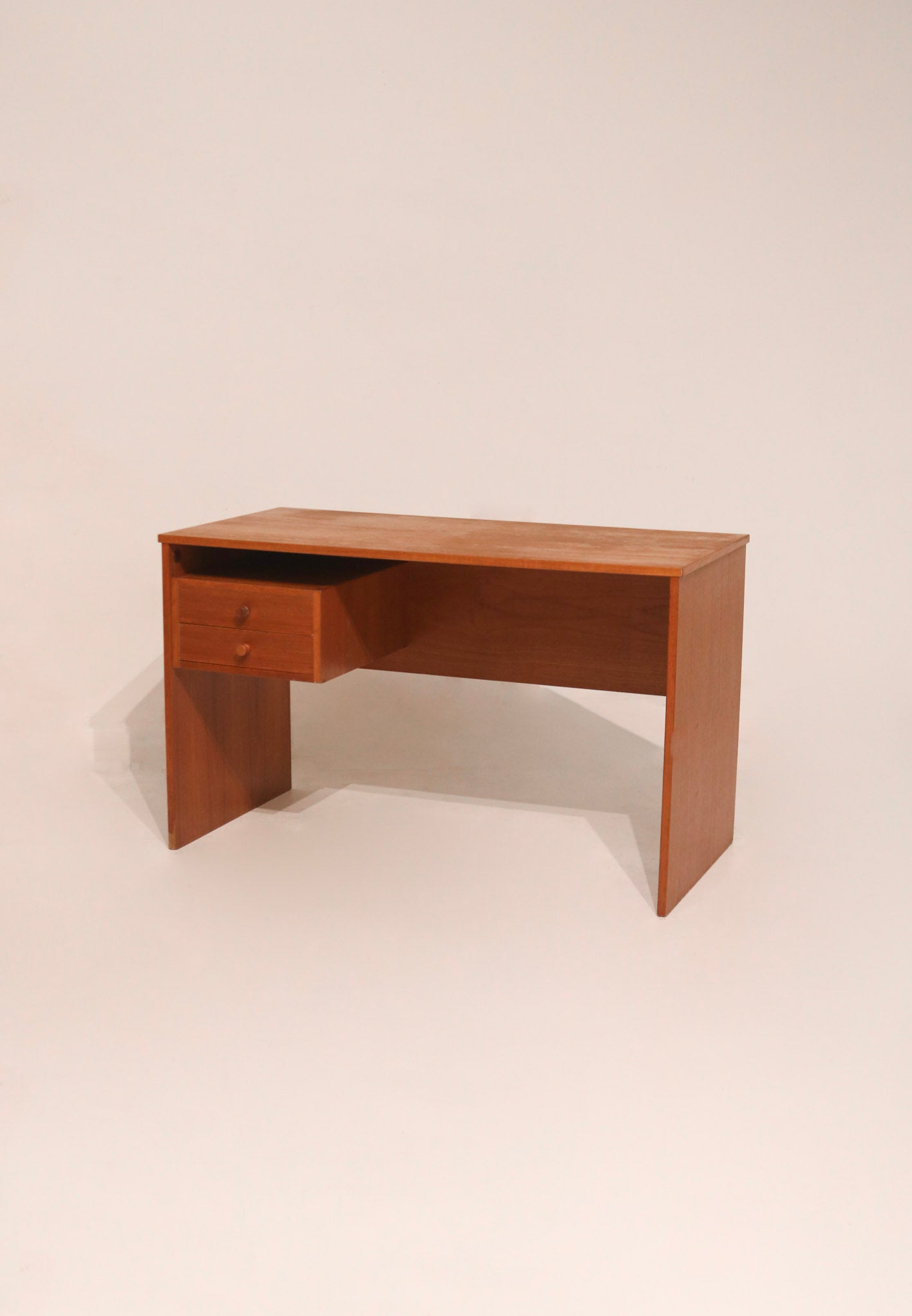 Vintage Danish Modern Teak Wood Desk Table With Drawers