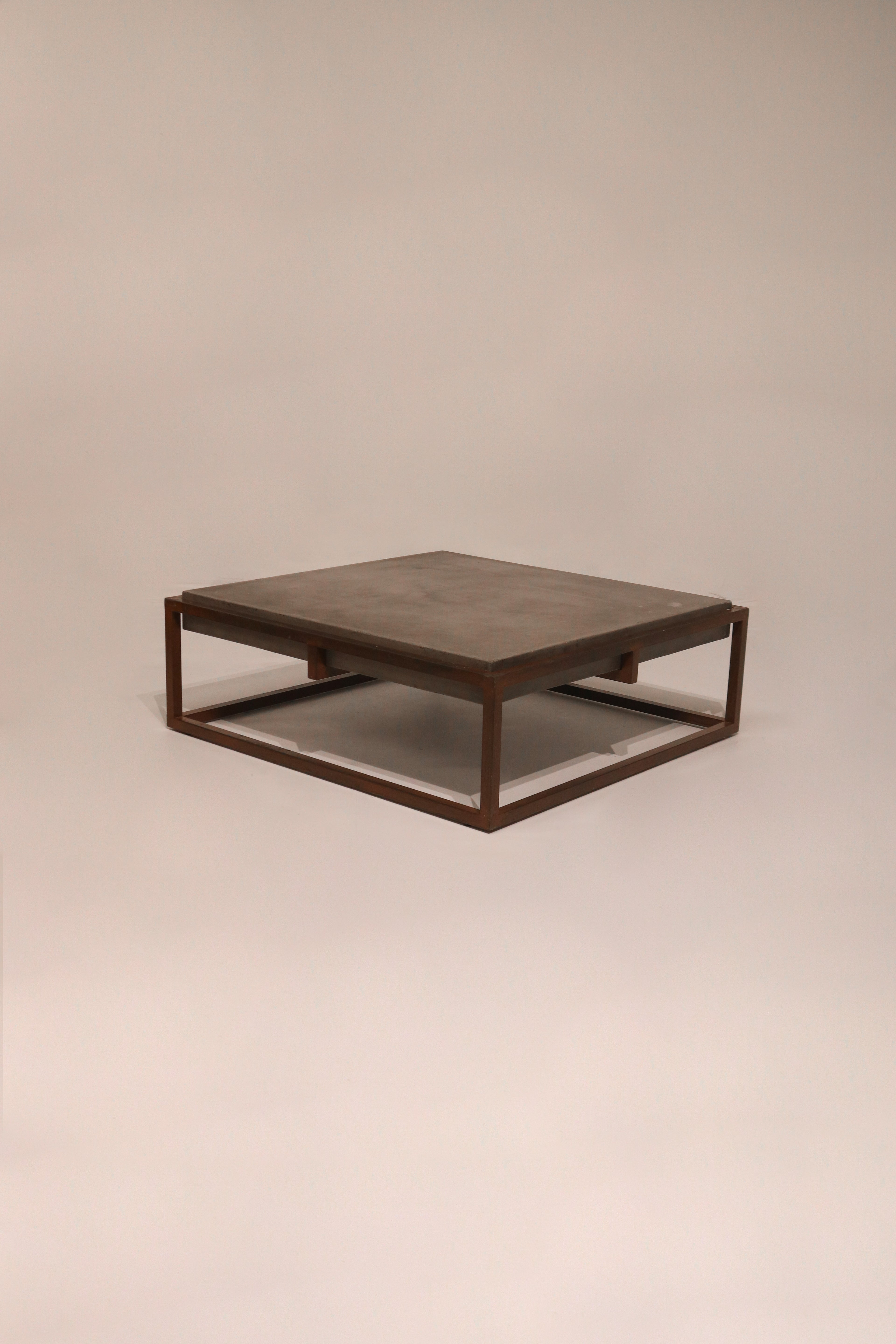 Industrial Concrete And Metal Coffee Table