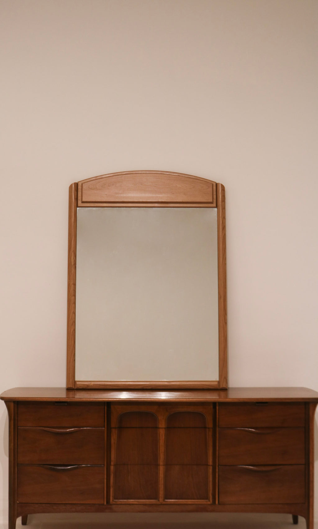 Vintage Wooden Stand Wall Mirror