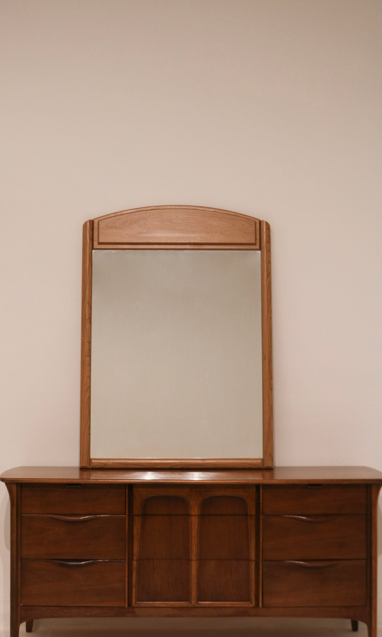 Vintage Wooden Stand Wall Mirror