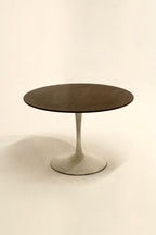 Vintage Wooden Metal Tulipan Round Dining Table