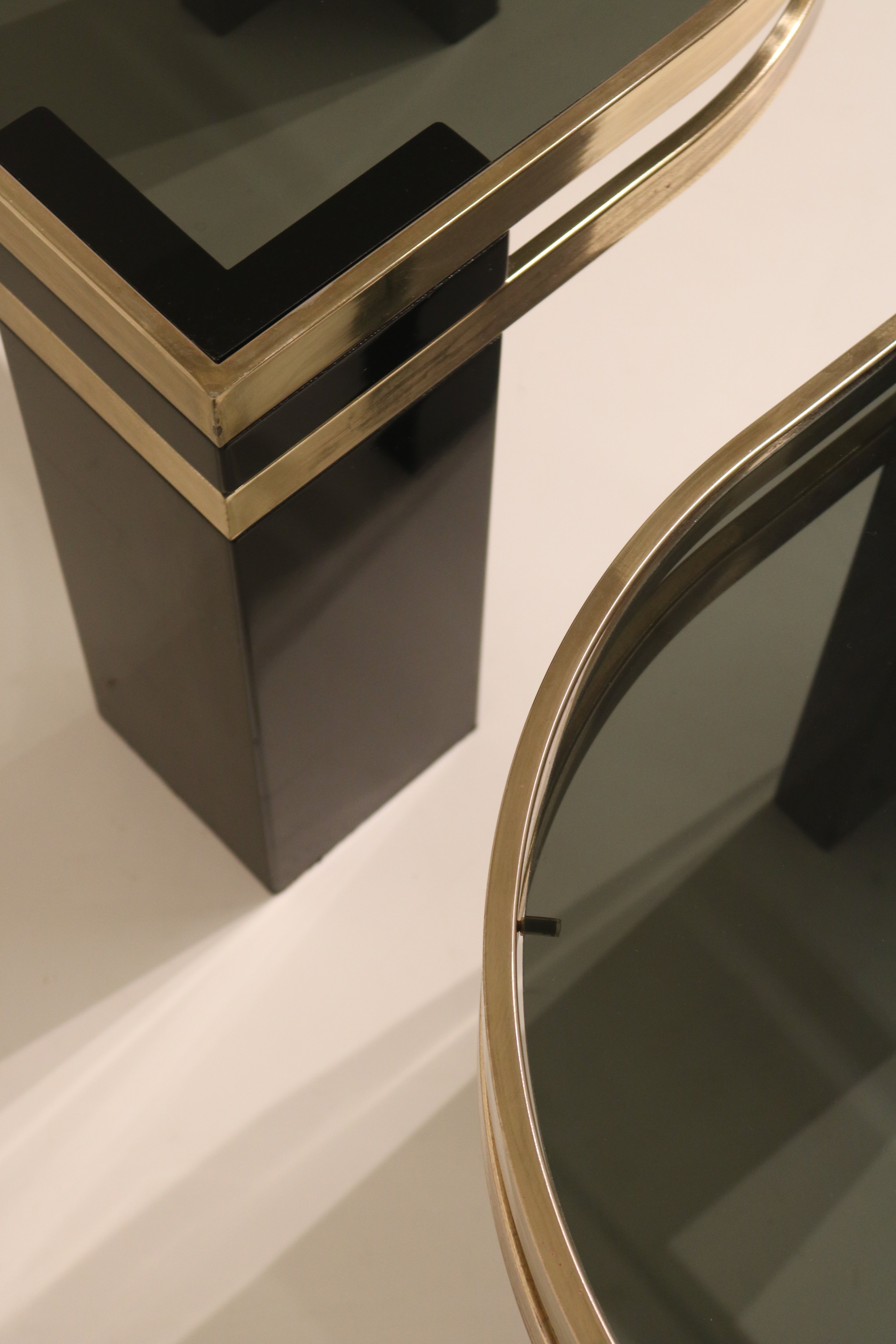 Vintage Postmodern Glass Side Tables Set