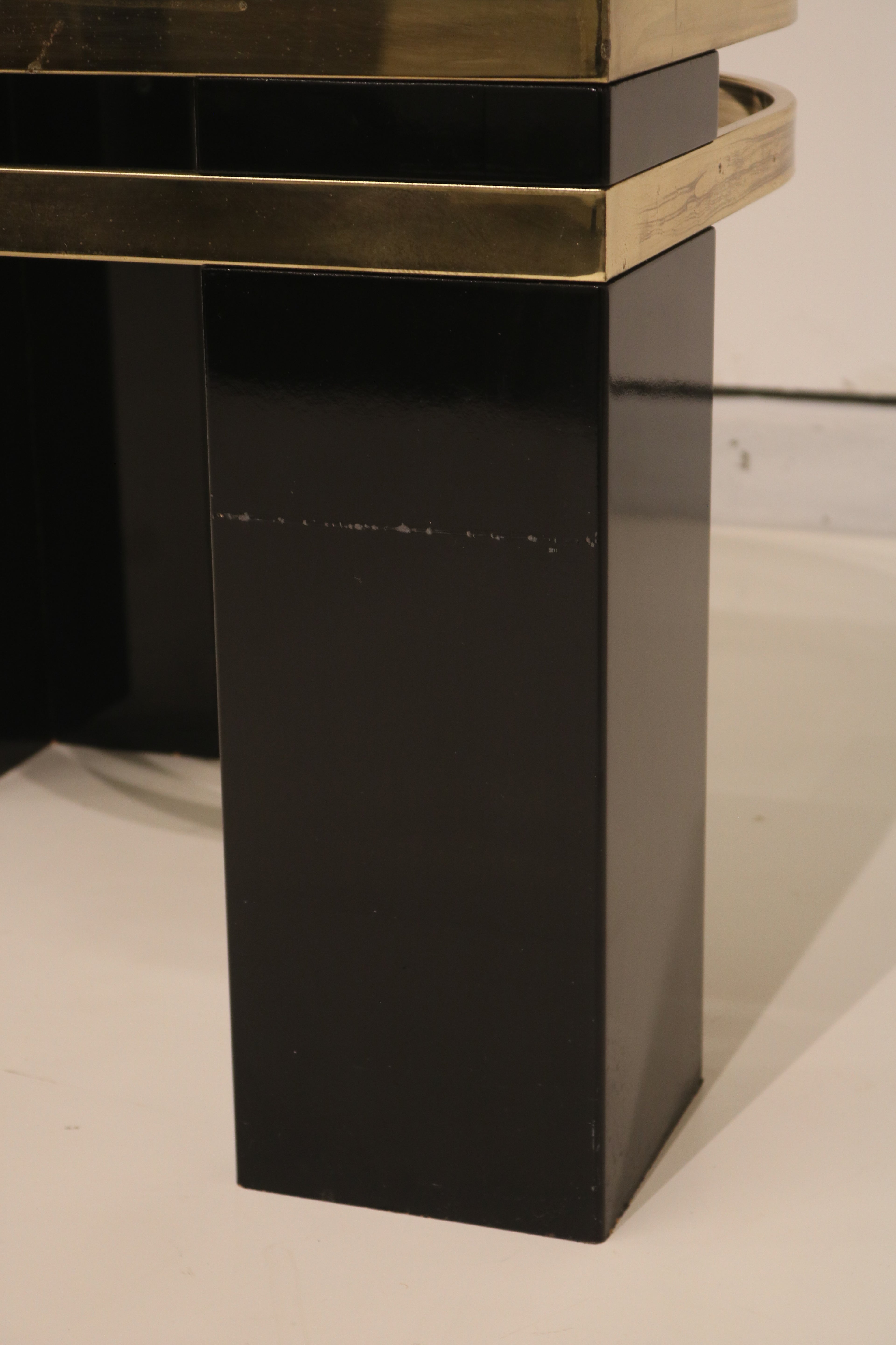 Vintage Postmodern Glass Side Tables Set