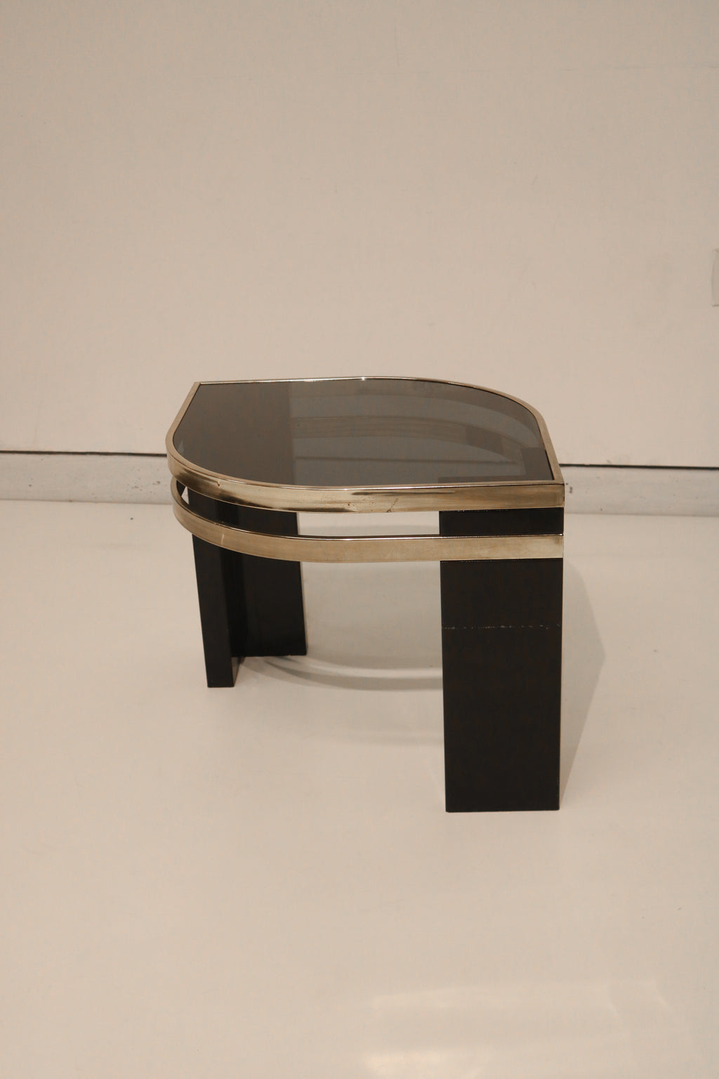 Vintage Postmodern Glass Side Tables Set