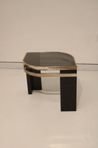 Vintage Postmodern Glass Side Tables Set
