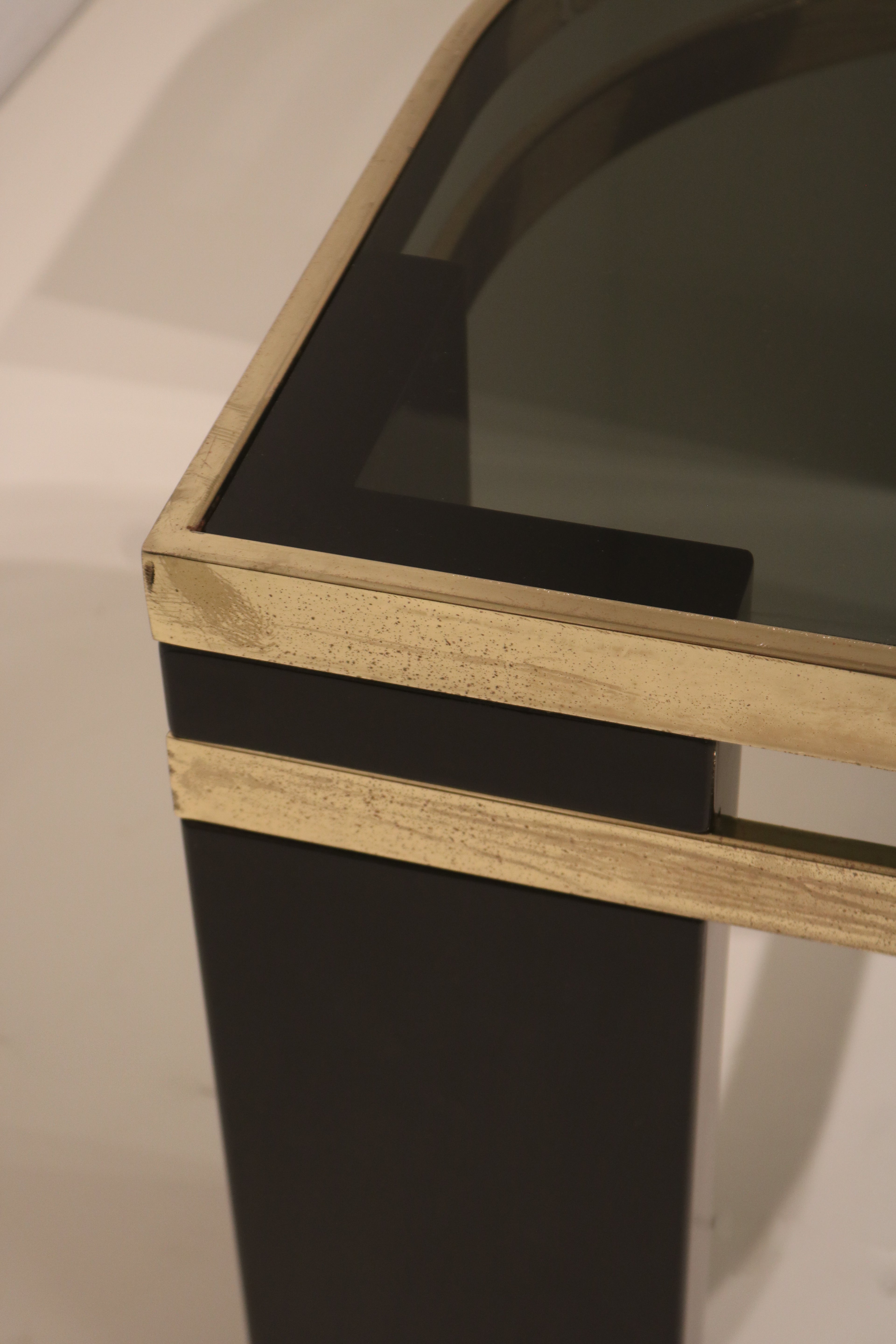 Vintage Postmodern Glass Side Tables Set