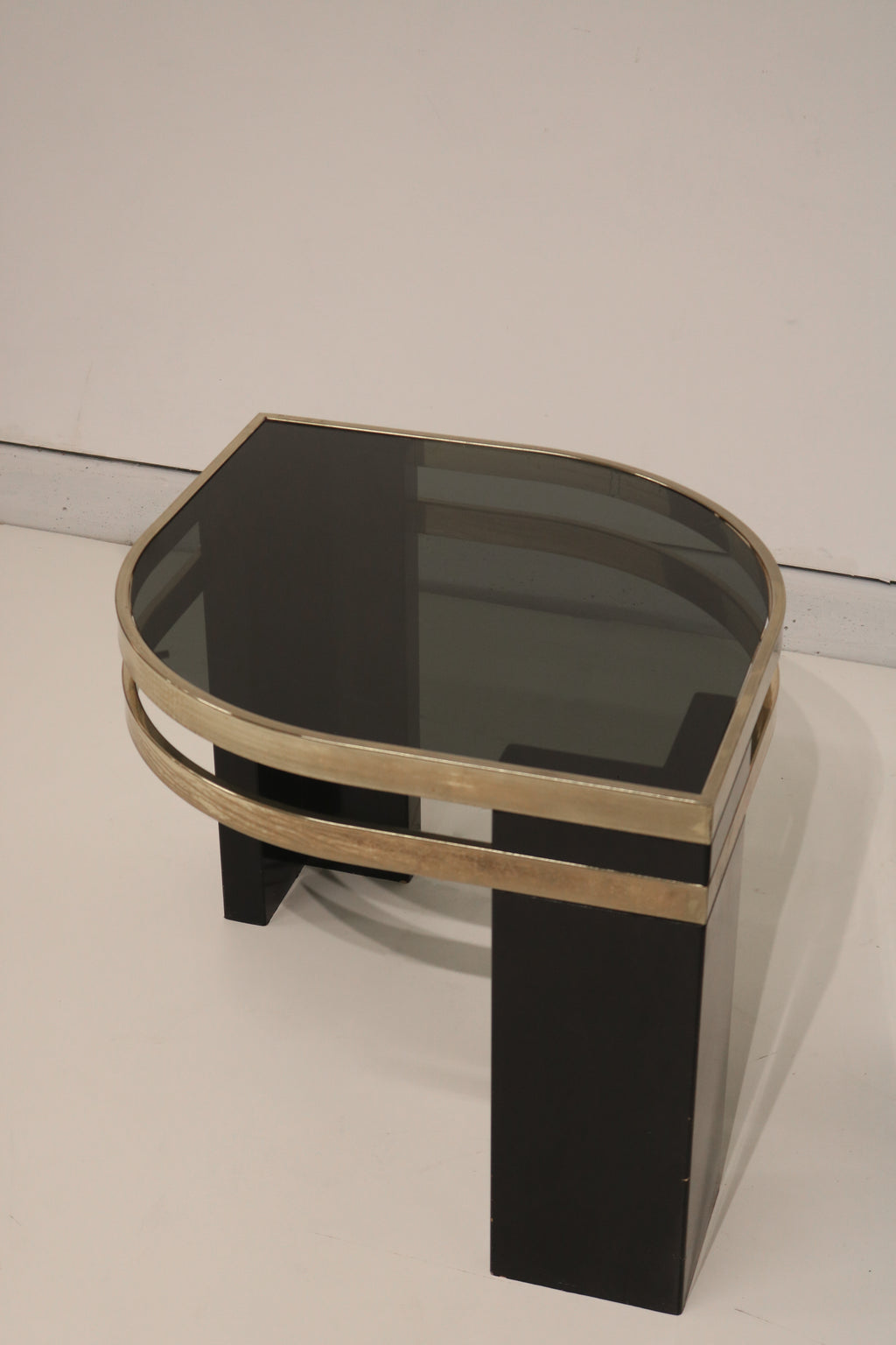 Vintage Postmodern Glass Side Tables Set