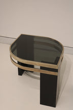 Vintage Postmodern Glass Side Tables Set