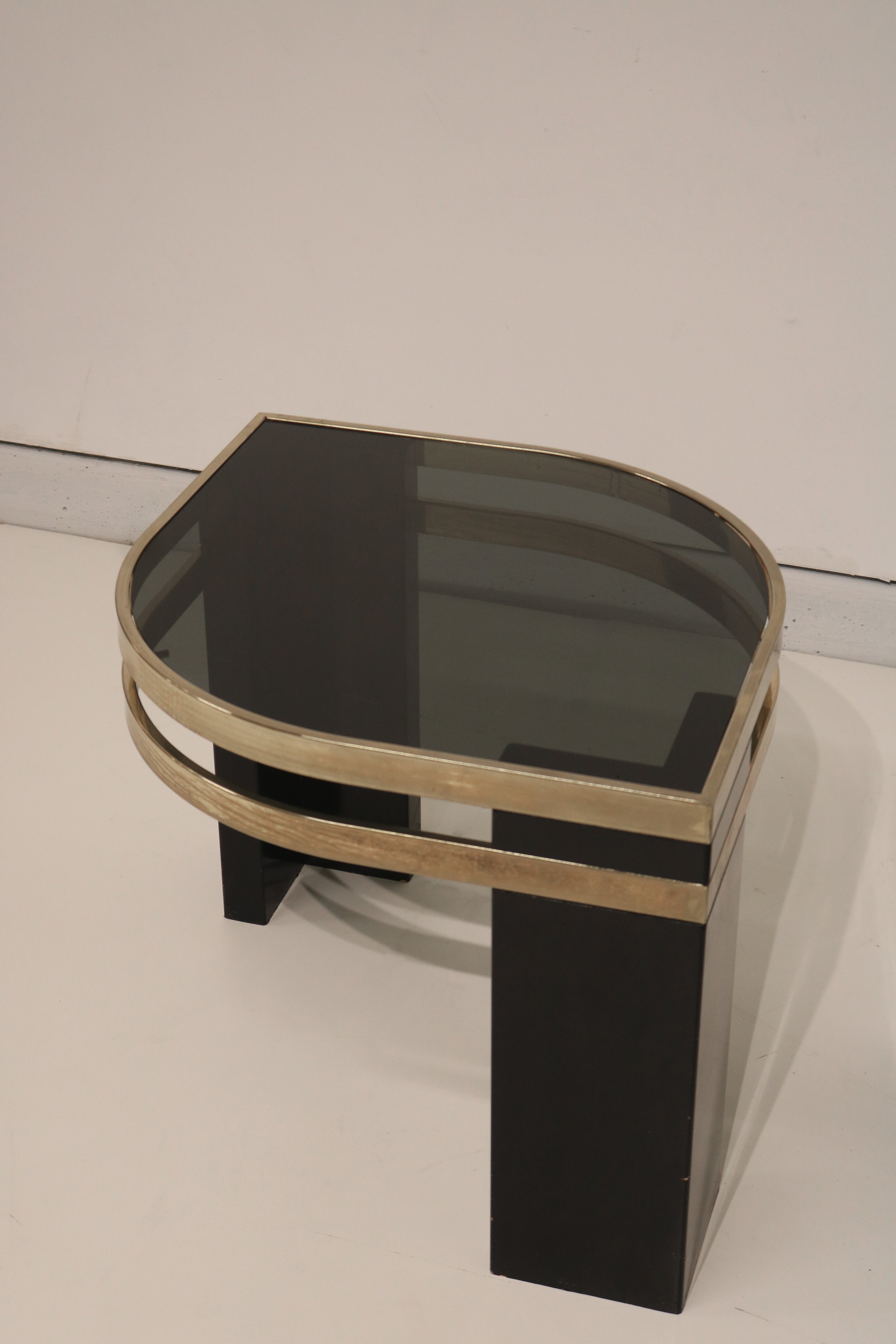 Vintage Postmodern Glass Side Tables Set
